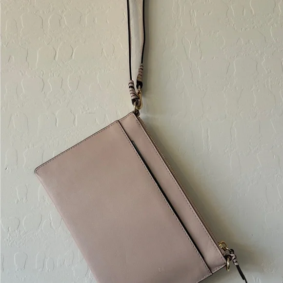 Michael Kors Blush Shoulder/Wristlet Bag with Gold Logo - Picture 3 of 9